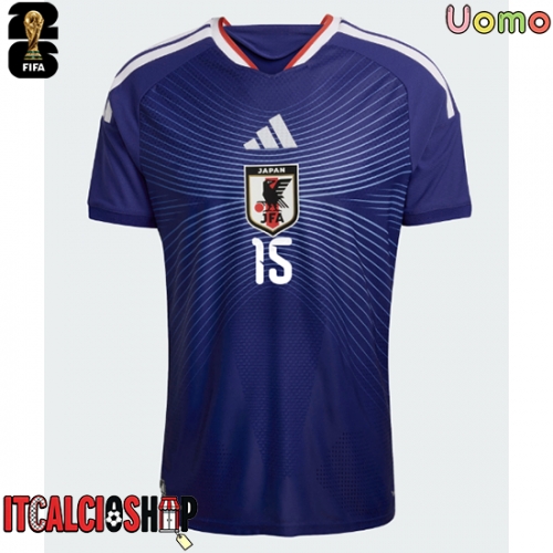 Giappone Daichi Kamada #15 Prima Maglia Mondiali 2026 Manica Corta